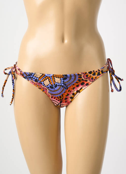 Bas de maillot de bain imprimé fantaisie bikini orange FREYA femme