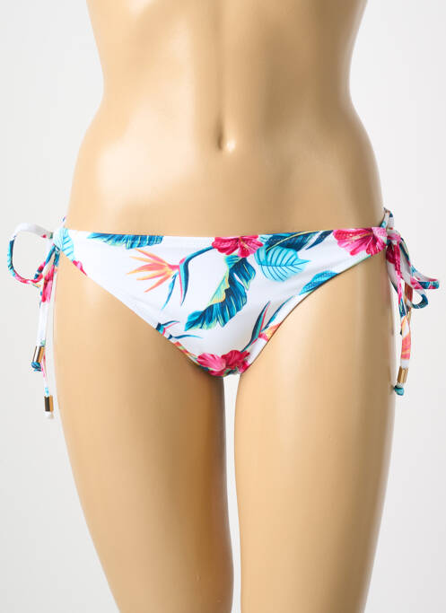 Bas de maillot de bain imprimé tie and dye bikini blanc FREYA femme