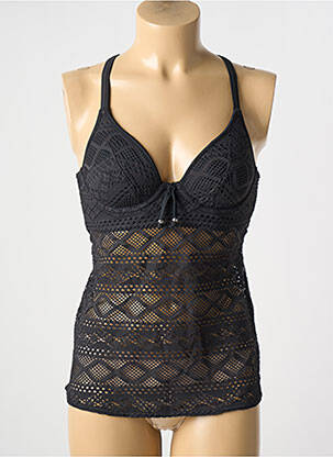 Haut de maillot de bain stretch haut triangles noir FREYA femme