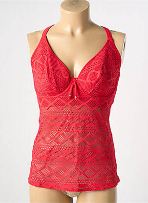 Haut de maillot de bain stretch haut soutien-gorge moulé rouge FREYA femme