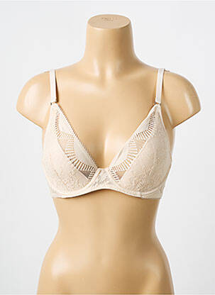 Soutien-gorge tissage dentelle haut soutien-gorge emboitant beige WACOAL femme