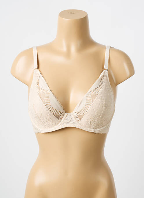Soutien-gorge tissage dentelle haut soutien-gorge emboitant beige WACOAL femme