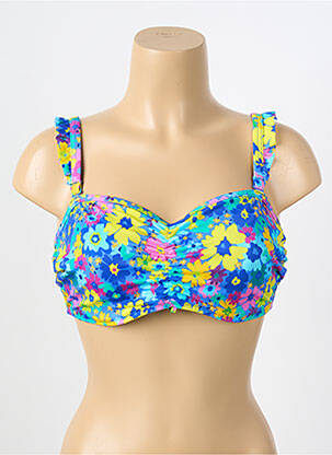 Haut de maillot de bain stretch haut bandeau bleu FREYA femme