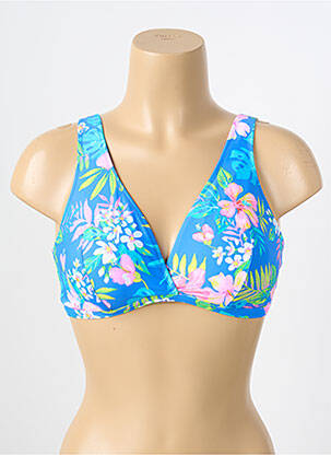 Haut de maillot de bain stretch haut triangles bleu FREYA femme