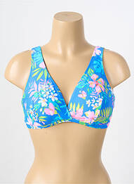 Haut de maillot de bain stretch haut triangles bleu FREYA femme