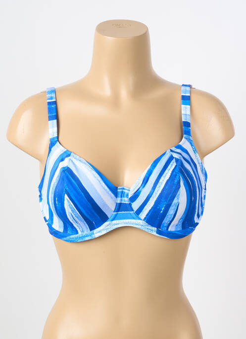 Haut de maillot de bain stretch haut soutien-gorge emboitant bleu FREYA femme