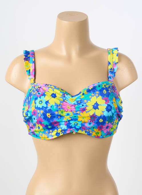 Haut de maillot de bain stretch haut bandeau bleu FREYA femme