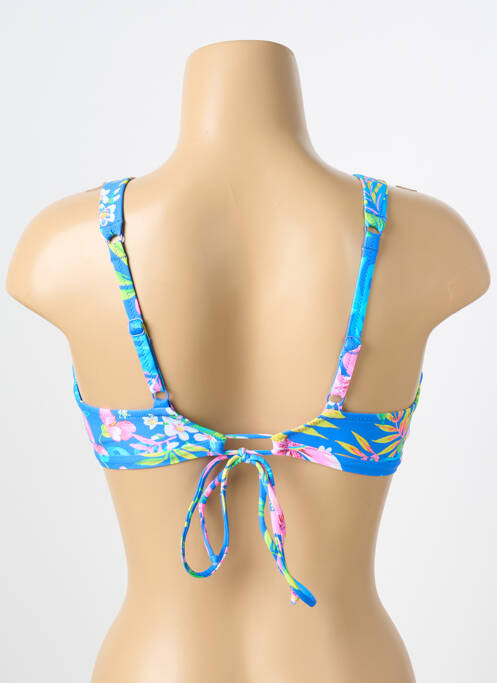 Haut de maillot de bain stretch haut triangles bleu FREYA femme