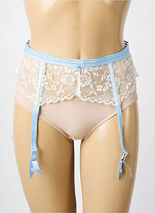 Guêpière/porte-jarretelle broderie bleu FREYA femme