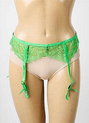 Guêpière/porte-jarretelle broderie vert FREYA femme