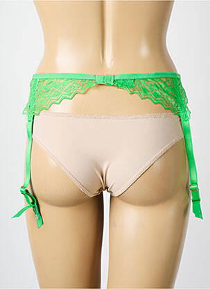 Guêpière/porte-jarretelle broderie vert FREYA femme