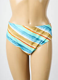 Bas de maillot de bain imprimé rayures culotte bleu FREYA femme