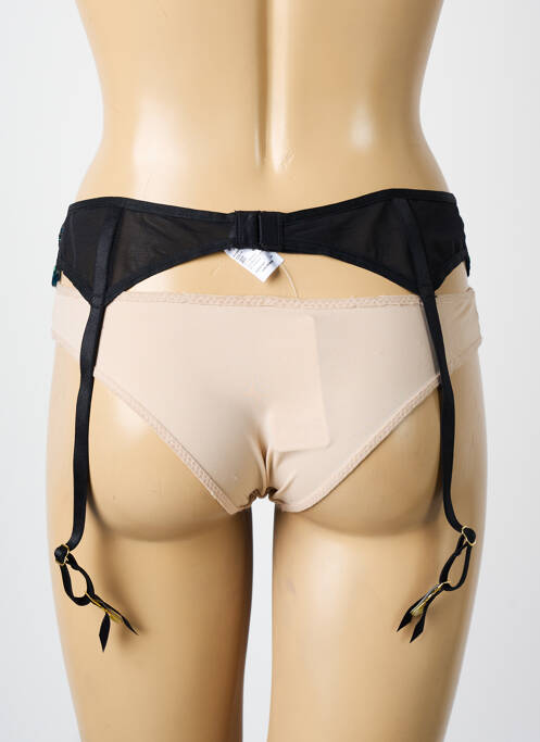 Guêpière/porte-jarretelle broderie noir FREYA femme