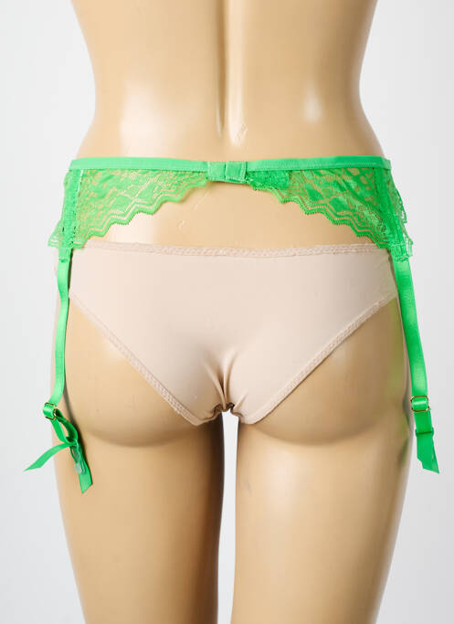 Guêpière/porte-jarretelle broderie vert FREYA femme