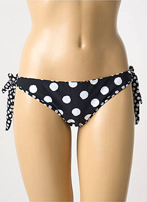 Bas de maillot de bain effet matière satinée bikini noir ROSA FAIA femme