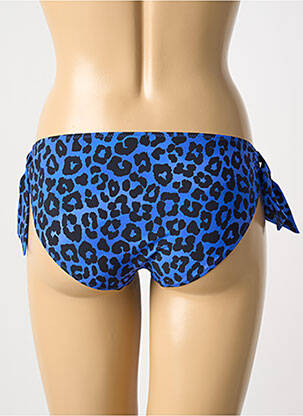 Bas de maillot de bain tissage satiné bikini bleu ROSA FAIA femme