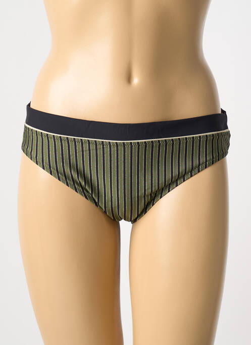 Bas de maillot de bain tissage satiné culotte vert ROSA FAIA femme