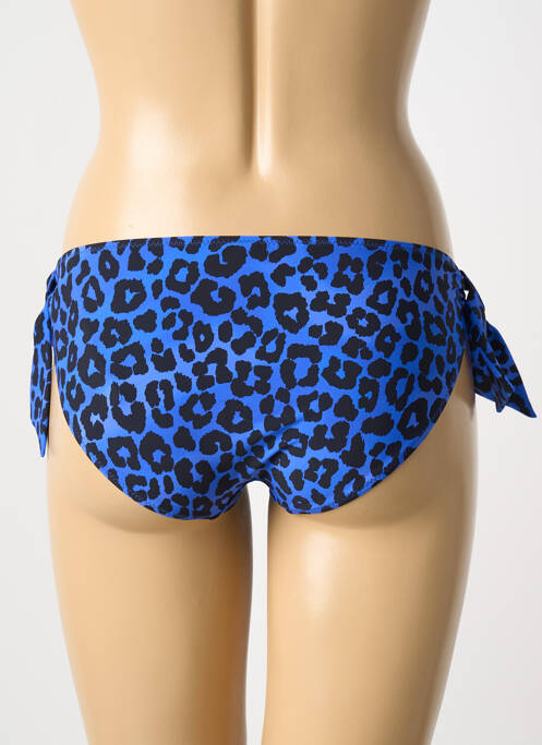 Bas de maillot de bain tissage satiné bikini bleu ROSA FAIA femme