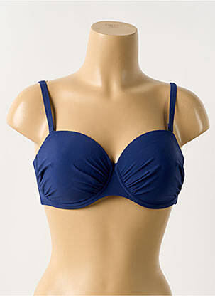 Haut de maillot de bain stretch haut soutien-gorge moulé bleu ROSA FAIA femme