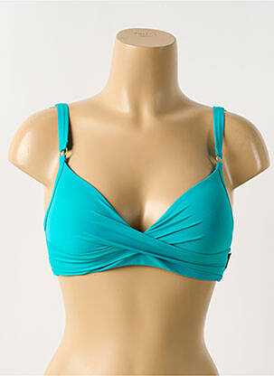 Haut de maillot de bain stretch haut soutien-gorge moulé bleu ROSA FAIA femme