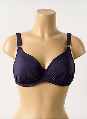 Haut de maillot de bain stretch haut soutien-gorge moulé bleu ROSA FAIA femme