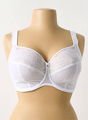 Soutien-gorge effet matière satinée haut soutien-gorge emboitant blanc ROSA FAIA femme