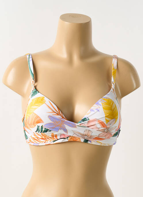 Haut de maillot de bain stretch haut soutien-gorge moulé orange ROSA FAIA femme