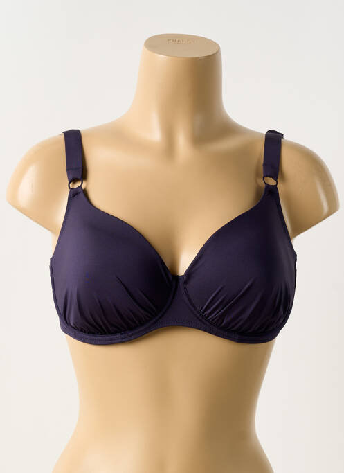 Haut de maillot de bain stretch haut soutien-gorge moulé bleu ROSA FAIA femme