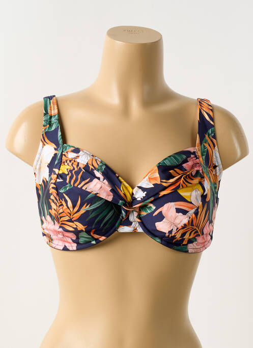 Haut de maillot de bain stretch haut soutien-gorge emboitant bleu ROSA FAIA femme
