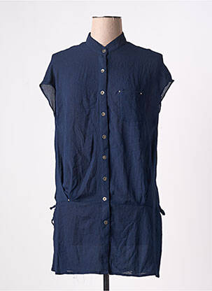 Chemisier manches courtes manches courtes bleu ARELINE femme