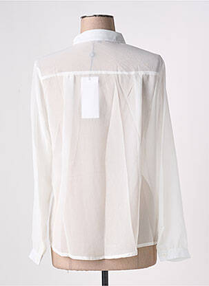 Chemisier tissage crêpe manches longues blanc ARELINE femme