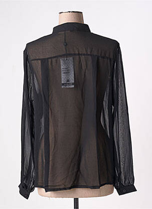Chemisier tissage crêpe manches longues noir ARELINE femme