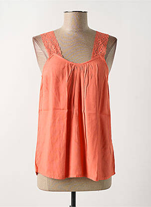 Top stretch fines bretelles orange CREAM femme