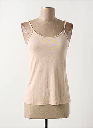 Top tissage jersey fines bretelles beige LES P'TITES BOMBES femme