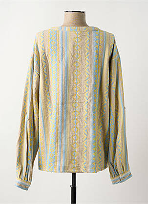 Blouse poignets boutonnés avec fente manches longues beige CREAM femme