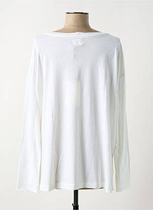 Top tissage jersey manches longues blanc FIVE femme