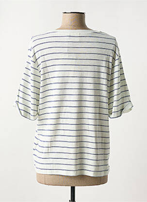 T-shirt sérigraphie floquée manches courtes bleu ICHI femme