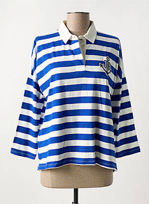 Polo manches 3/4 manches 3/4 bleu JANE BLUE femme