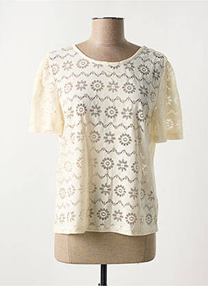 Top stretch manches courtes beige ICHI femme