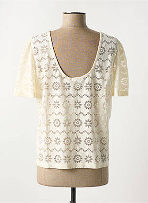 Top stretch manches courtes beige ICHI femme