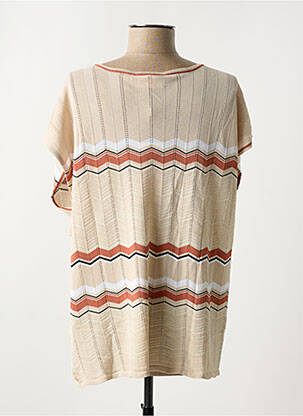 Pull coupe droite manches courtes beige CREAM femme