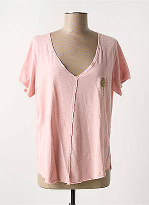T-shirt coupe droite manches courtes rose FIVE femme