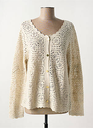 Gilet manches longues stretch beige CREAM femme