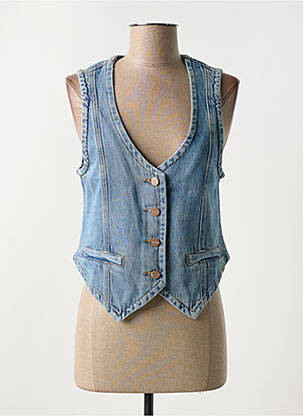 Gilet sans manche fausses poches bleu JANE BLUE femme