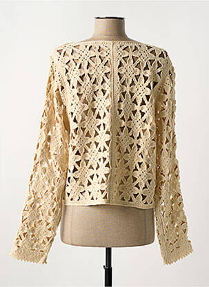 Gilet manches longues stretch beige MD'M femme