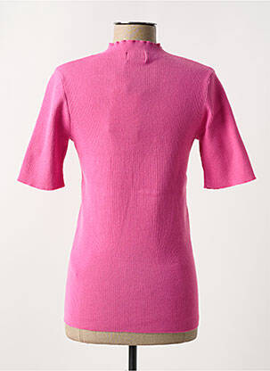 Pull stretch manches courtes rose ICHI femme