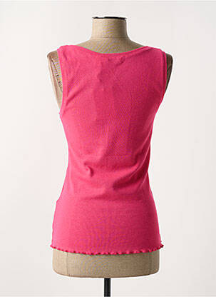 Débardeur tissage côtelé sans manche rose B.YOUNG femme