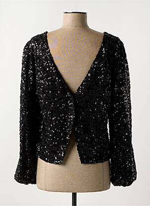 Top coupe cintrée manches longues noir PEACE N'LOVE femme