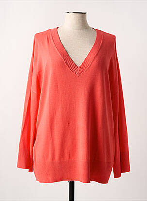 Pull col v manches longues orange B.YOUNG femme