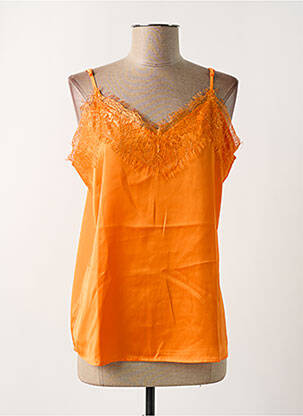 Top orange ICHI pour femme